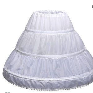 Girl 3 hoops petticoat full slip Crinoline skirt size 4-5